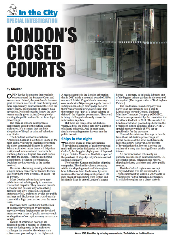 London's Closed Courts